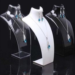 Acrylic Mannequin Jewellery Display Earring Pendant Necklaces Model Stand Holder For Gift 2pcs lot DS13239V