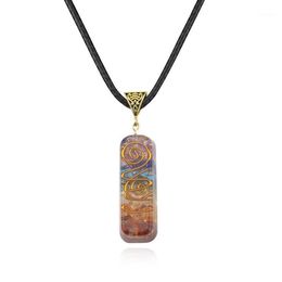 Natural 7 Chakra Orgone Energy Healing Pendants & Necklaces Rainbow Crystal Pendant Yoga Meditation Necklace Resin Jewelry1307V