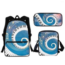 School Bags Piano Key Note Design Student Bag Music Theme Zipper Boys Girls Children Backpack High Quality Messenger Pencil Case