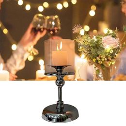 Candle Holders Holder With Glass Screen Cover Candlelight For Living Room Detachable Modern 12x34cm Dinner Decoration