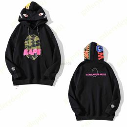 mens hoodie designer hoodies Shark Colour stitching fake zipper pattern women sweatshirts reverse the letters sweaters tie dye hoody hoodys F3 MMGK