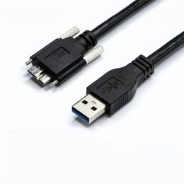 Industrial camera high flexible drag chain cable USB3.0A revolution Micro-B data cable with screw fixed hard drive