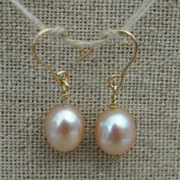 Rice Pearl Earrings Light Pink Natural Freshwater Pearl Dangle Earring 925 Silver Jewellery Lady's Wedding Birthday Gift307C