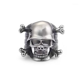 Skull Rings 316L Stainless Steel Ring for Punk Rock Warrior Mens Biker Jewelry1275S