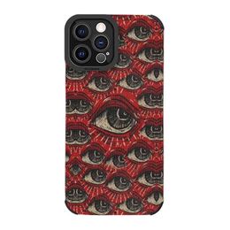 Spooky Scary Red Eye Pattern Soft Phone Case For iPhone 15 14 12 11 13 Pro Max 14Plus 12 13 7 8 Plus X XS Max XR Back Cover 30pcs