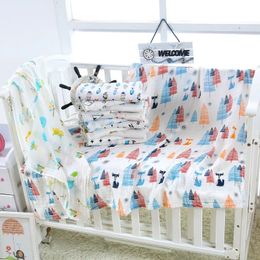 Geometric Pattern 120110cm Muslin Swaddle Blankets Cotton 2 Layers born Baby Bath Towel Wrap Bedding 231222