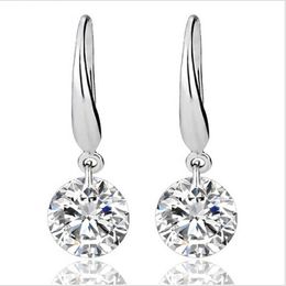 US GIA certificate 2 ct moissanite engagement earring for women 18K white gold moissanite heart shape gemstone earring for women300q