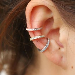 925 sterling silver Earrings Ear Cuff Clip On round cz circle stack 3 colors No Piercing Women earring Accessories249N