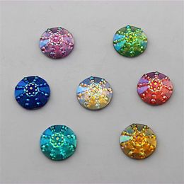 150PCS 14mm AB Colour Crystal Resin Round Rhinestones flatback Beads Stone Scrapbooking crafts Jewellery Accessories ZZ13286S