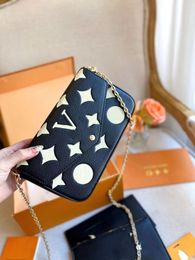 3pcs set Women Classic Luxury designer handbag Pochette Felicie Bag Genuine Leather Handbags Clutch Tote Messenger Shopping Purse with box