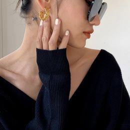 Dangle Earrings Women Jewelry Braided Dropping Brass With 18K Gold Punk Party Gown Runway Rare Korean Japan Boho Hiphop