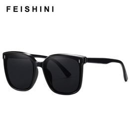 Sunglasses Feishini 2021 Brand Designer Unisex Women Black Fashion Korea Trendy Sun Glasses Plastic Square Stylish Shades244r