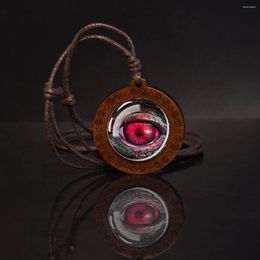 Pendant Necklaces Devil's Eye Series Dome Glass Wooden Wearable Handmade Necklace Various Styles Special Personalised Punk Jewellery Gift To