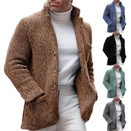 Men's Sweaters Mens Casual Button Slim Warm Sweater Cardigan Jacket Lapel Long Sleeve Clear Gel Top Coat Chef