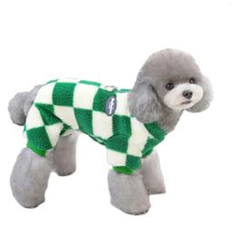 Dog Apparel Winter Warm Coral Fleece Jumpsuit Plaid Pet Clothes Puppy Coat For Small Medium Jacket S M L XL XXL