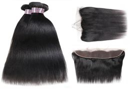 Ishow Human Hair Bundles with 13x6 Transparent HD Lace Frontal Closure Body Loose Deep Kinky Curly Straight Water for Women 828in2004654