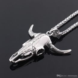 silver bull head pendant stainless steel Jewellery Cow head Necklaces for Men Jewellery MP96257u