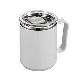 Water Bottles 450ml Stainless Steel Coffee Mug Leakproof Tea Milk Cup With Handle And Lid Kitchen Drinkware For Kids Adults