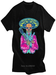 Men039s TShirts Unique Mariachi Mexican Skull Tshirt Men Short Sleeves Guns N Music Tee Shirt Crew Neck Slim Fit Pure Cotton 1524141