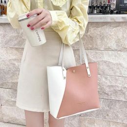 Evening Bags Large Capacity Shopping Bag Women Patchwork Shoulder Pu Leather Ladies Purses Casual Working Travel Accessories