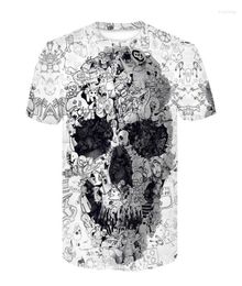 Men039s TShirts Skull T Shirt Men Skeleton Tshirt Punk Rock Tshirt Gun Shirts 3d Print Vintage Gothic Mens Clothing Summer To2562245