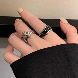 FANTAI Black Star Ring for Women's 2023 New Trendy Stylish Personalized and Unique Design for High end Couples