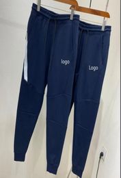 Dark blue Tech Fleece Sport Pants Space Cotton Trousers Men Tracksuit Bottoms Mens Joggers Tech Fleece Camo Running pants MXXL4484012