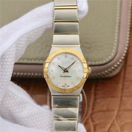 TW 007 constellation 27mm lady watches 1376 quartz movement watches diamond watch waterproof 100m electroplated air mirror glass223Z