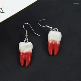 Stud Earrings Jewelry China Hand-painted Ceramic Creative Tooth Personality Designer For Women Gift