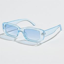 Classic Vintage Rectangle Sunglasses Women Brand Design Clear Blue Pink Green Lens Sun Glasses Female Eyewear UV400280k