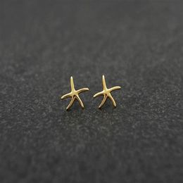 The latest elements starfish stud earrings zinc alloy silver plated stud earring for women whole262T