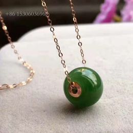 Hot Selling Gold Jade Jewellery Wholesale Price Ball Shape Natural Hetian Jasper Charm Necklace