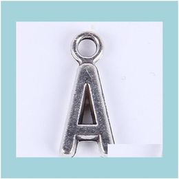 Jewellery Findings & Components Jewellery Fashion Antique Sier Copper Plated Metal Alloy Selling A-Z Alphabet Letter A Charms Floating272r