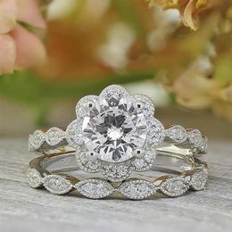 Choucong Brand New Top Sell Vintage Fashion Jewellery 925 Sterling Silver Couple Rings Round Cut White Topaz CZ Diamond Women Weddin325U