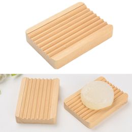 Soap Dishes Natural Wooden Drainage Soap Rack Plate Tray Holders Box Shower Hand Washing Soaps Holder