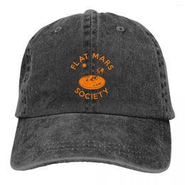 Ball Caps Flat Mars Society Baseball Cap Earth Trendy Women Washed Trucker Hat Print Running Snapback Gift Idea