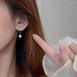Backs Earrings 1Pcs Punk Tassel Chain Crystal Star Clip Earring For Women Girl Fashion Ear Cuff Party Jewellery Gift Brincos E1068
