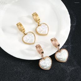 Hoop Earrings Korean Heart Mermaid Princess Pendant For Women Girls Elegant Titanic Ocean-themed Accessories Trendy Jewelry Gifts