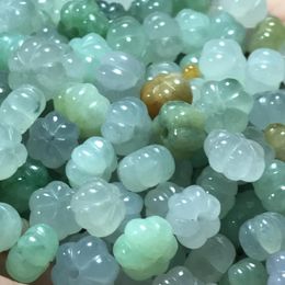 Loose Gemstones Natural Myanmar Jadeite Handcarved Pumpkin DIY Real Jade Bracelets Necklace Accessories Septa Scattered Beads