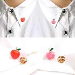 Brooches Neckline Collar Pin Cute Pink Dripping Oil Brooch Women Decorative Clothes Fixed Anti-lighting Fruit Peach Gifts