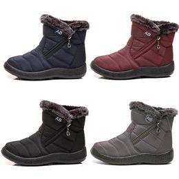 warm ladies snow boots light cotton women shoes black dark red blue Grey winter ankle booties outdoor sports sneakers trainers