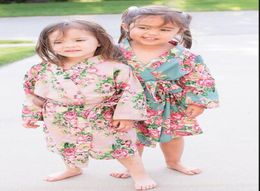 Kids Cotton Floral Kimono Robe Bathrobe Flower Children Nightgown For Spa Party Wedding Birthday6302959