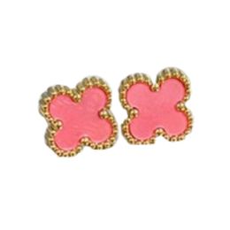 Designer Clover Studs Brincho vintage Four Folhas Charme Charme Brincos de Back Mãe de Pear Livres de Aço Anterior Agenda Para Mulheres Brincos de Luxo para Homens