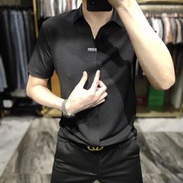 Men's Polos Plus Size Loose Polo Shirts Summer Solid Simplicity Short Sleeve All-match T Shirt Tops Casual Fashion Men Clothing