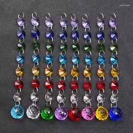 Chandelier Crystal 20mm Suncatcher Ball Octagon Beads Chain Glass Hanging Prism Pendant For Wedding Home Christmas Tree Decoration