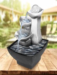 Rockery Indoor Fountain Waterfall Feng Shui Desktop Water Sound Metre Decoration Crafts Home Decoration Accessories Gifts LJ2009033487345