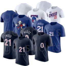 Men Women Brand Fans Basketball Shirts 21 Embiid 0 Maxey Tops Tees Adult Lady Sport Short Sleeve T-Shirt American Street Casual Clothes