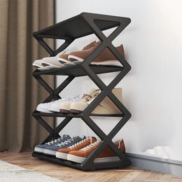 Household X shaped Shoe Rack Multi functional Assembled Cabinet Dust proof Storage One pc Moulding Save Space 231225