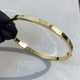 Love bangle narrow version bracelet gold plated 18 K three times never fade high quality Europe size with box official replica lux2133