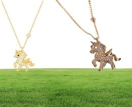 Fashion Unicorn House Animal Necklace For Woman 2022 New Shiny Diamond Korean Jewelry Party Girl039s Sexy Clavicle Chain21277011659990